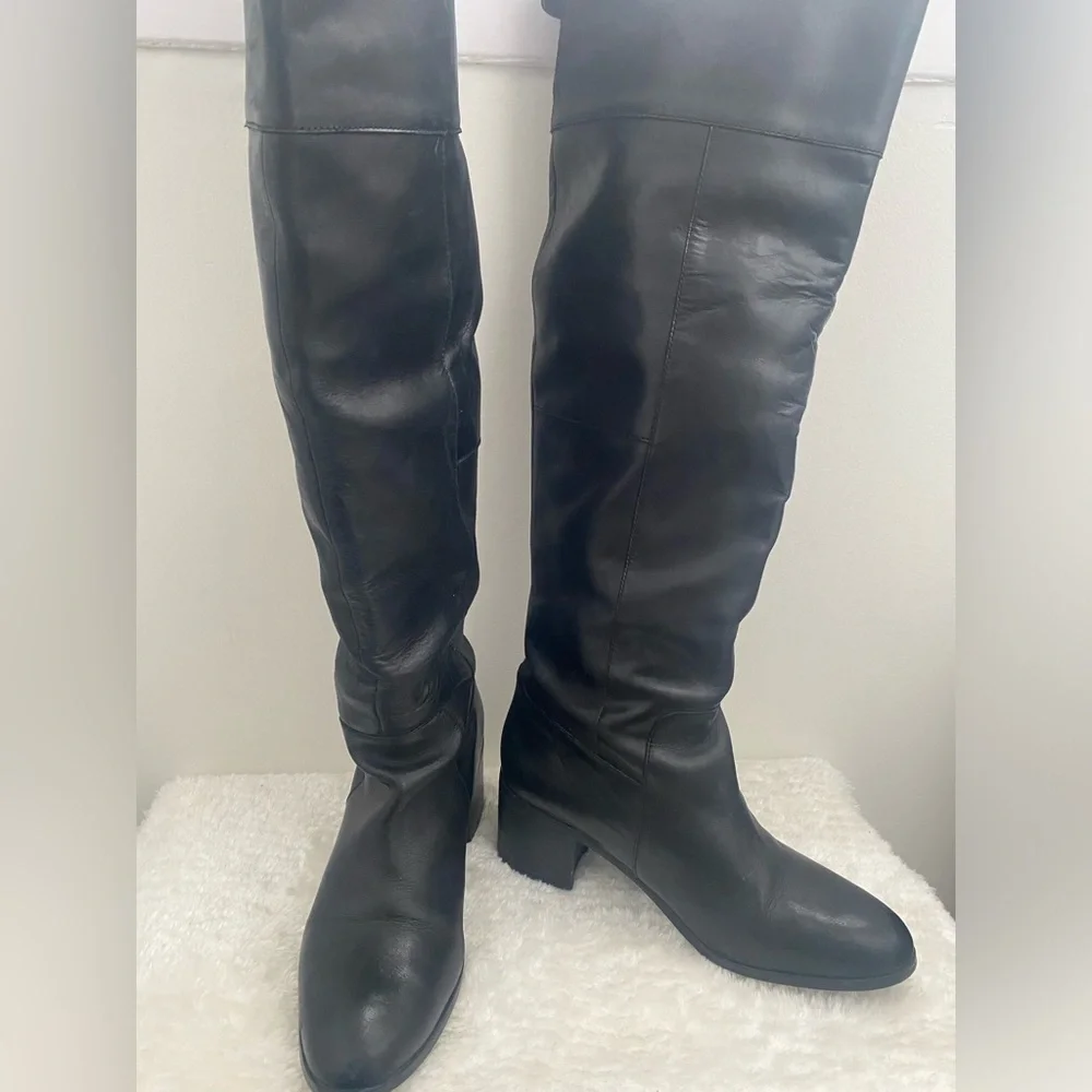 ALDO Women's Black Leather Knee-High Boots - Size 8.5